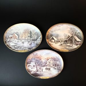Vintage Currier & Ives Christmas Wall Plate, Bradford Exchange Collectible
