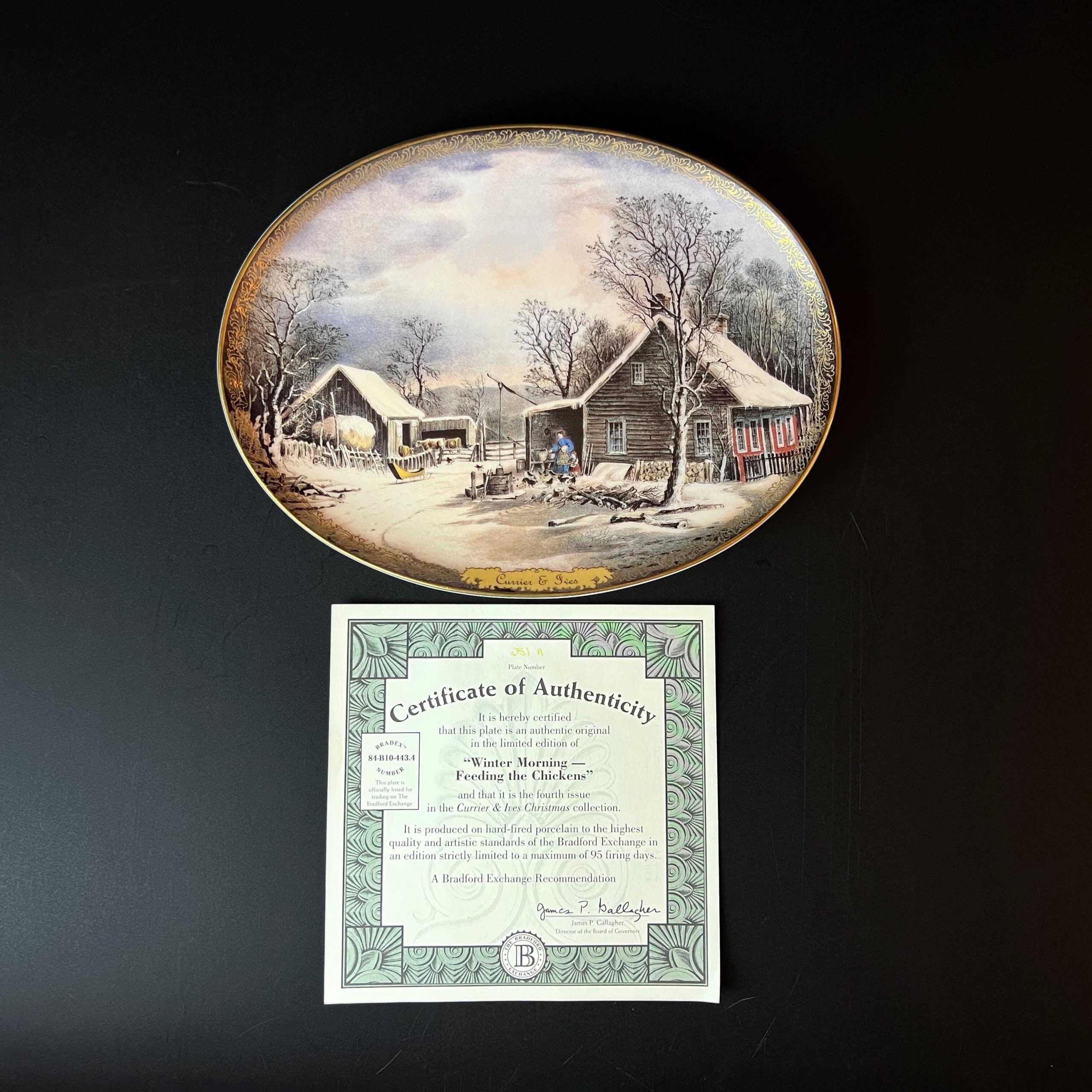 Vintage Currier & Ives Christmas Wall Plate, Bradford Exchange Collectible - Image 11