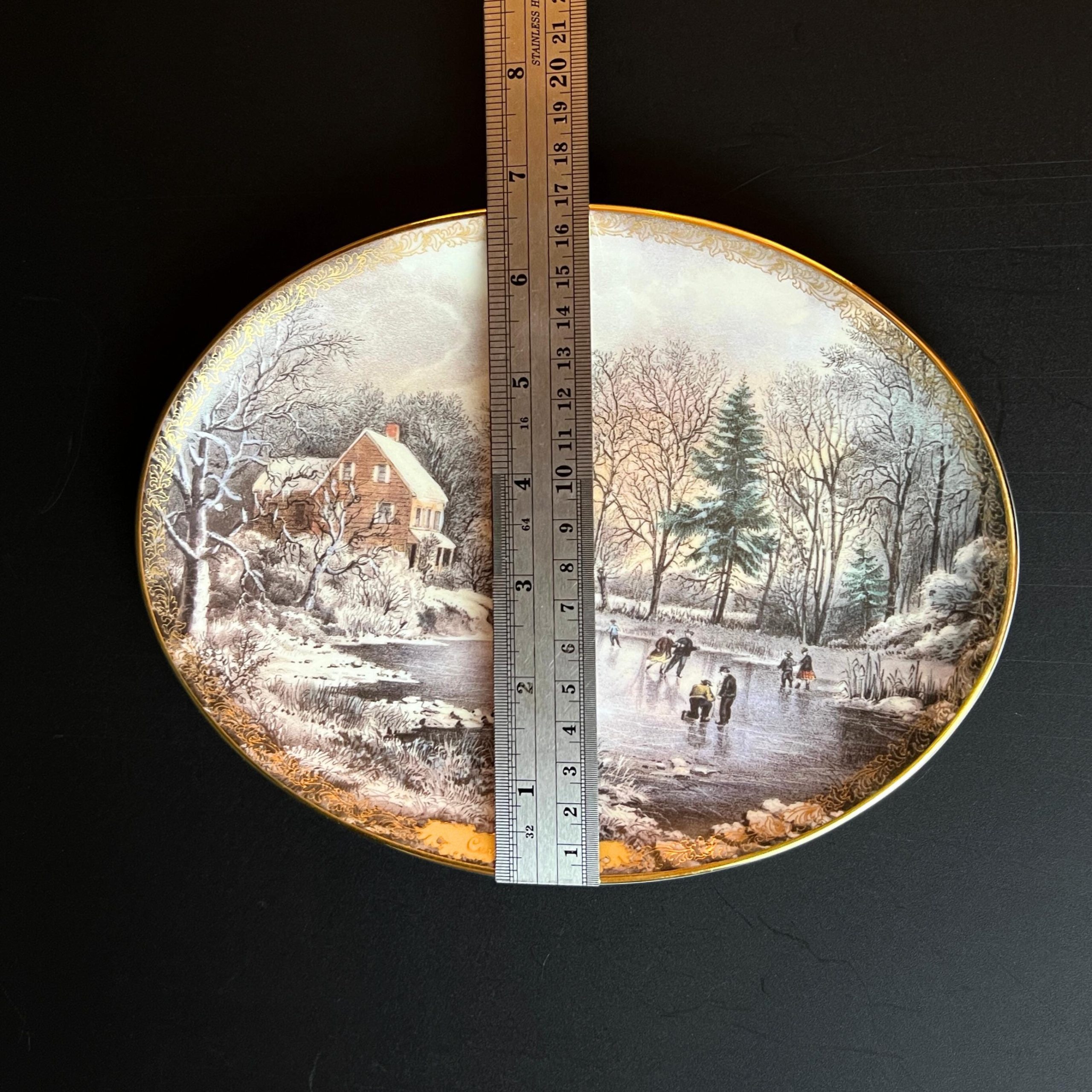 Vintage Currier & Ives Christmas Wall Plate, Bradford Exchange Collectible - Image 13