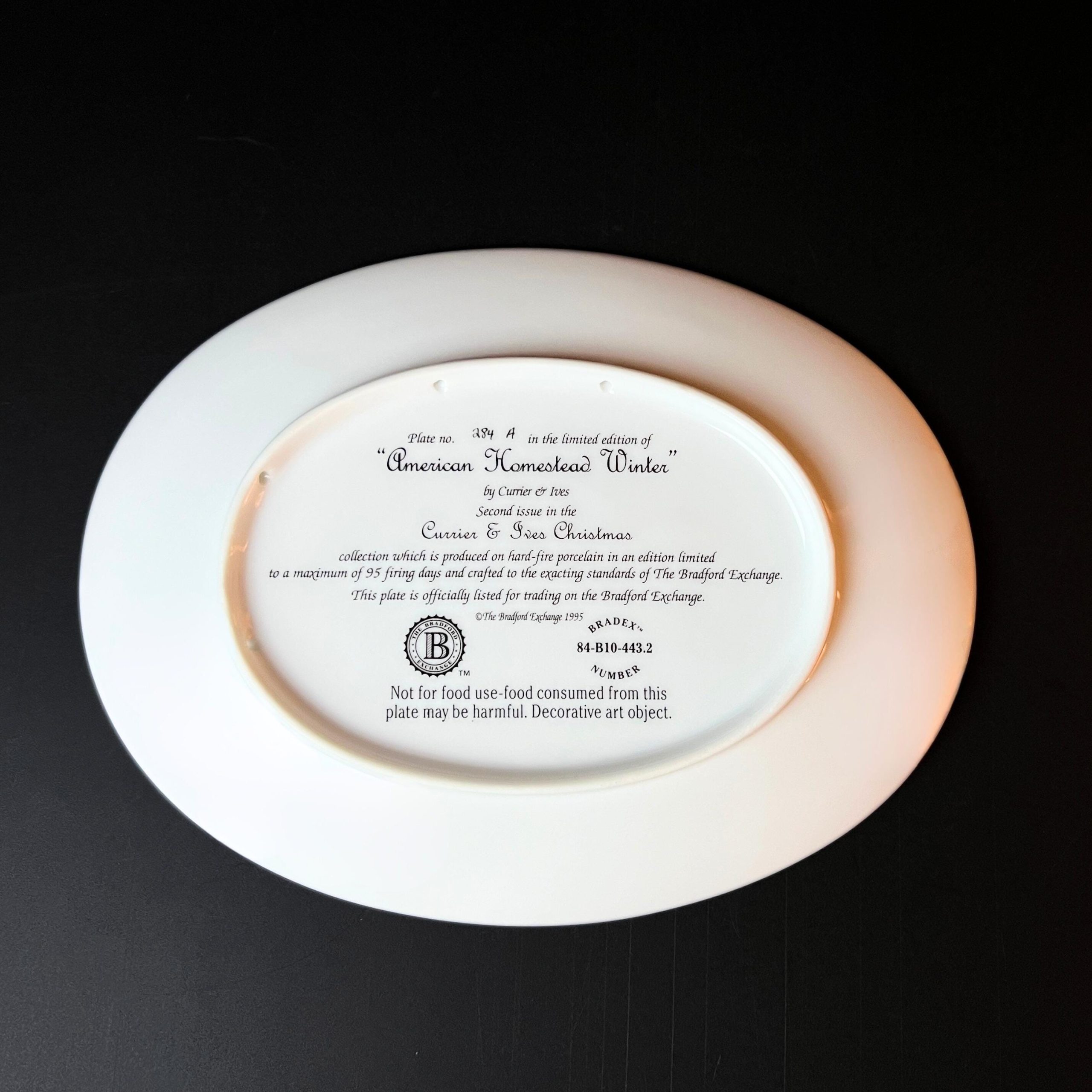 Vintage Currier & Ives Christmas Wall Plate, Bradford Exchange Collectible - Image 7