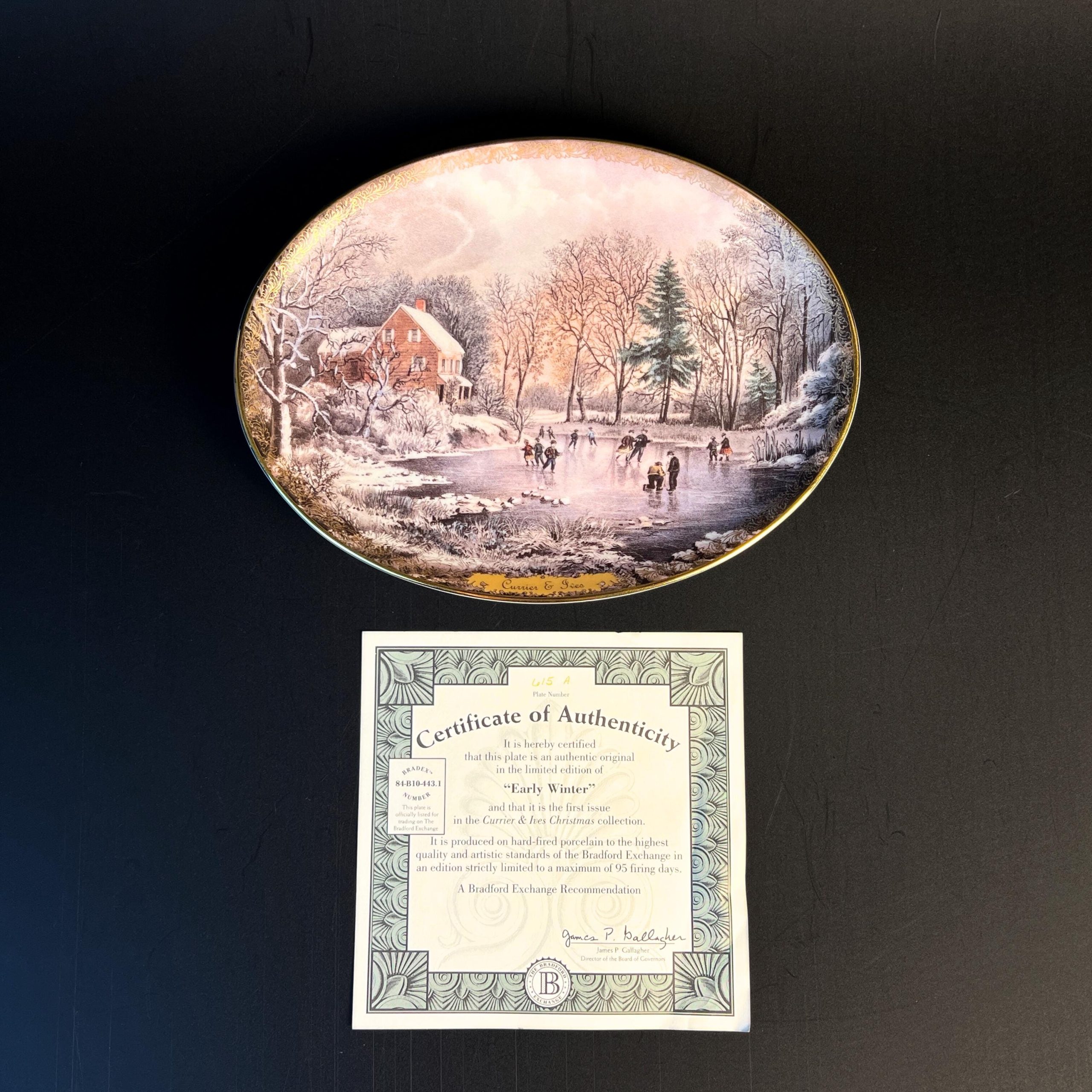 Vintage Currier & Ives Christmas Wall Plate, Bradford Exchange Collectible - Image 5