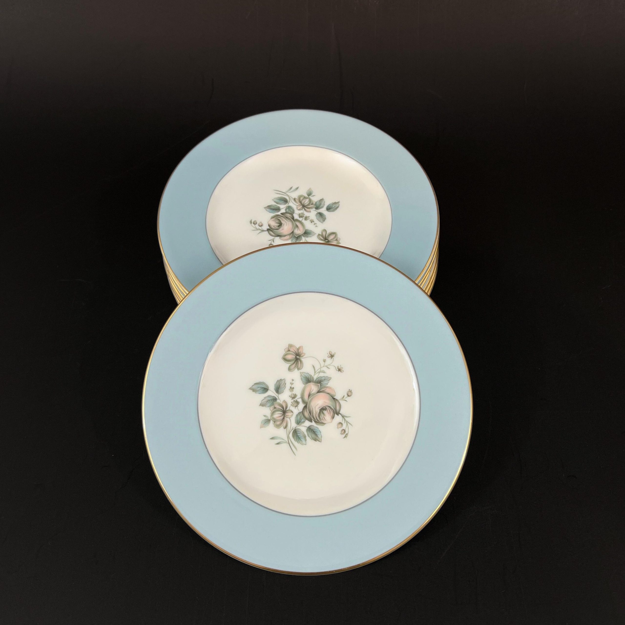 Set of 8 Royal Doulton 6.5 inch Bread & Butter Plates in Rose Elegans TC1010 - Image 6