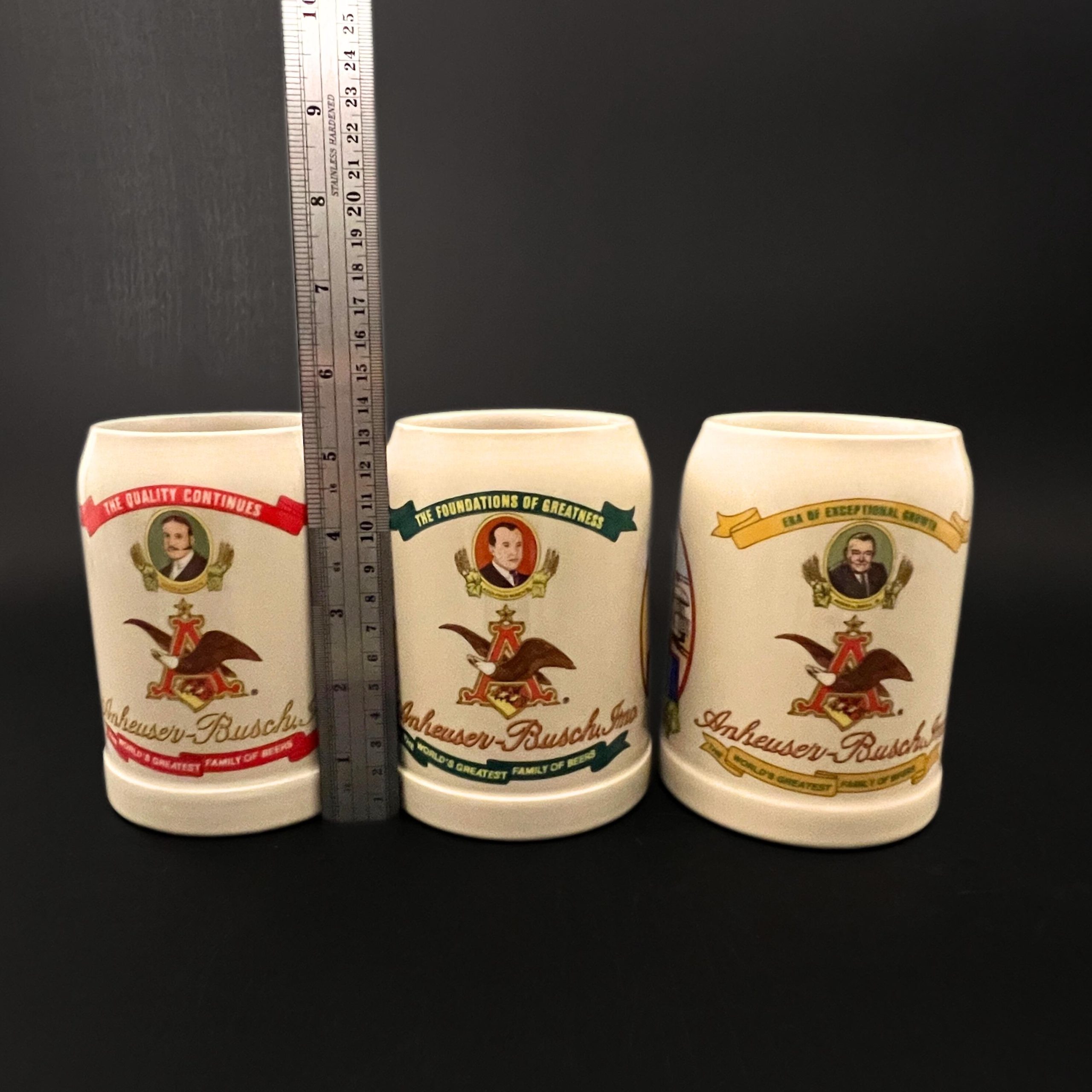 Set of 3 Vintage Anheuser Busch Beer Steins, 1988 1989 1990 Collector Series - Image 13