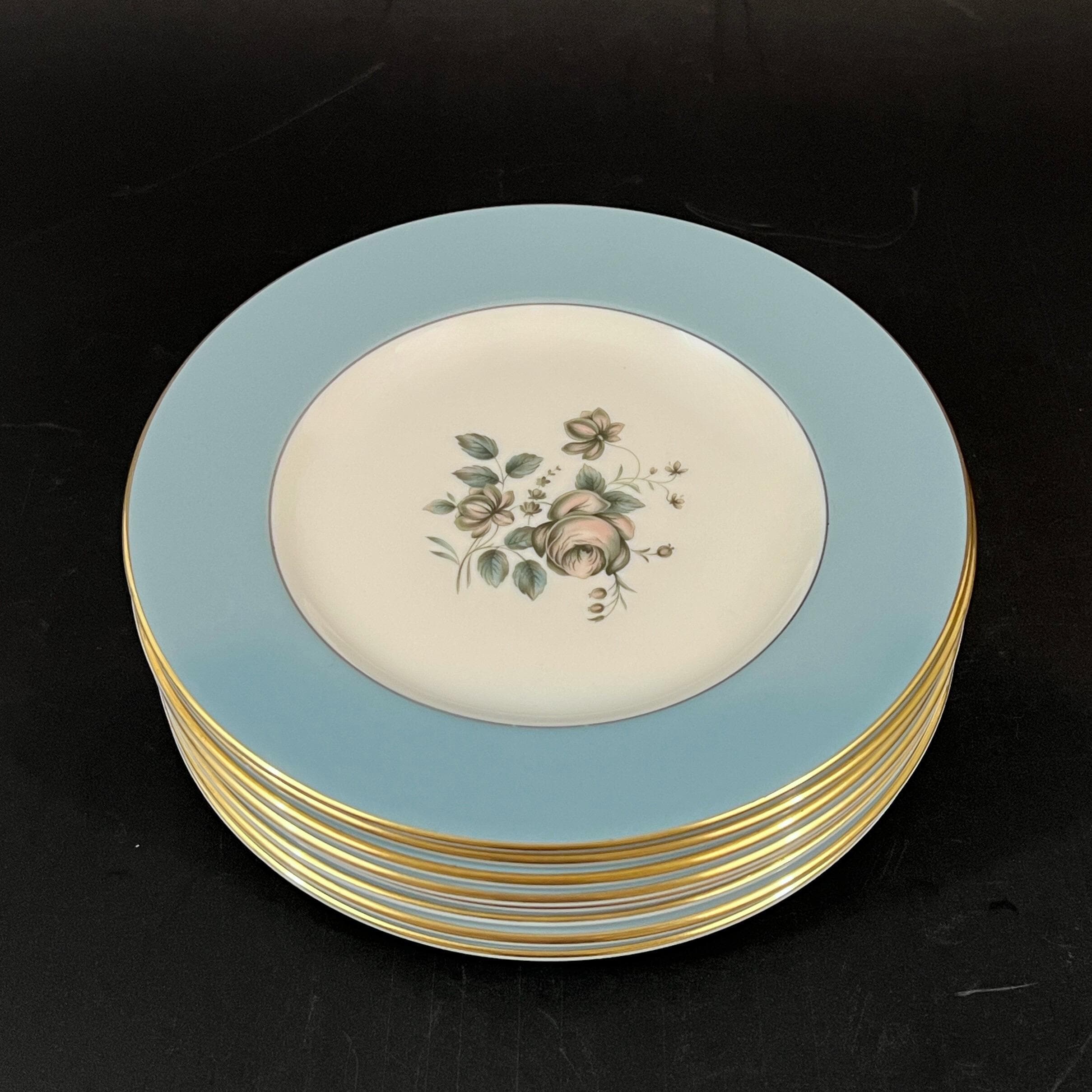 Set of 8 Royal Doulton 6.5 inch Bread & Butter Plates in Rose Elegans TC1010 - Image 4