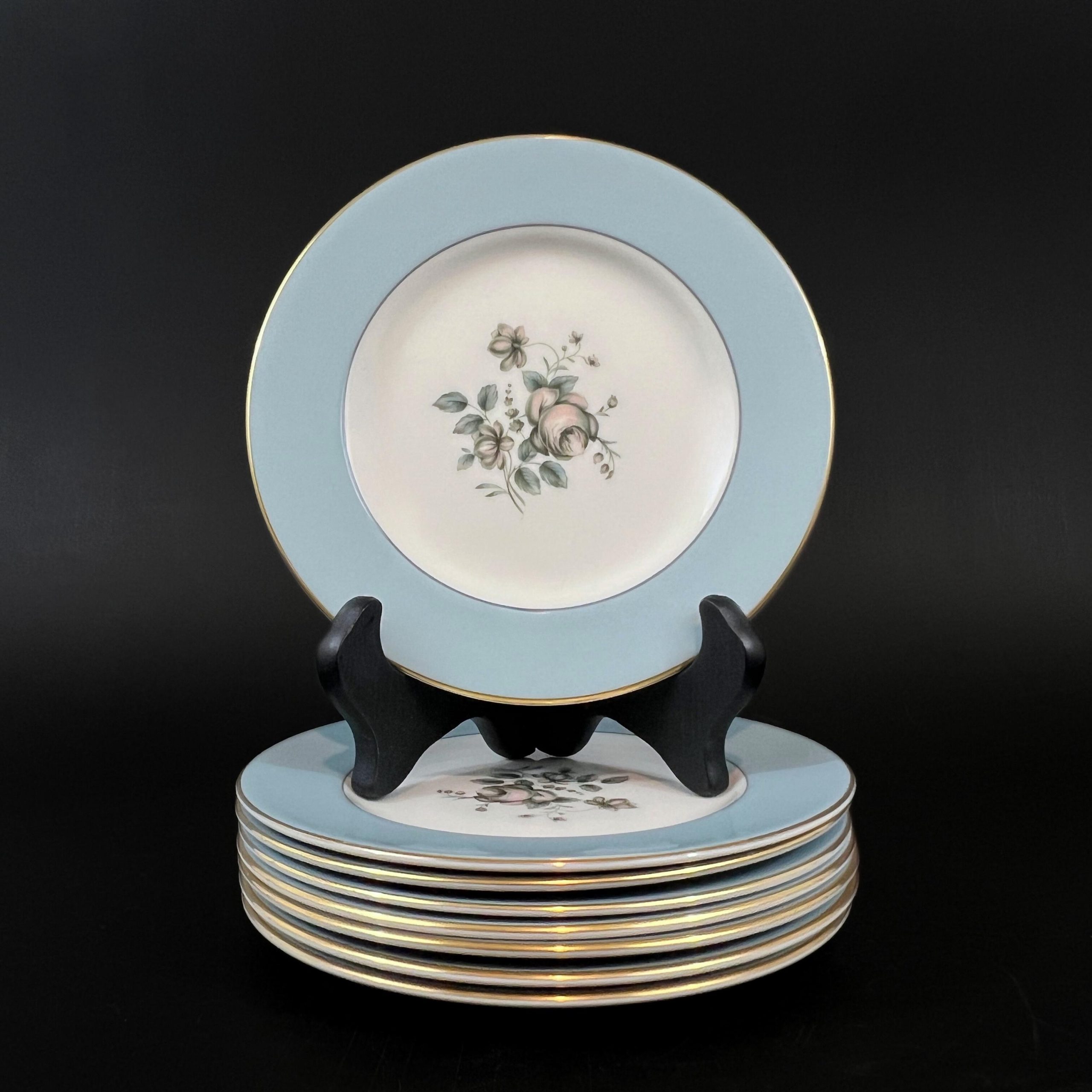 Set of 8 Royal Doulton 6.5 inch Bread & Butter Plates in Rose Elegans TC1010 - Image 3