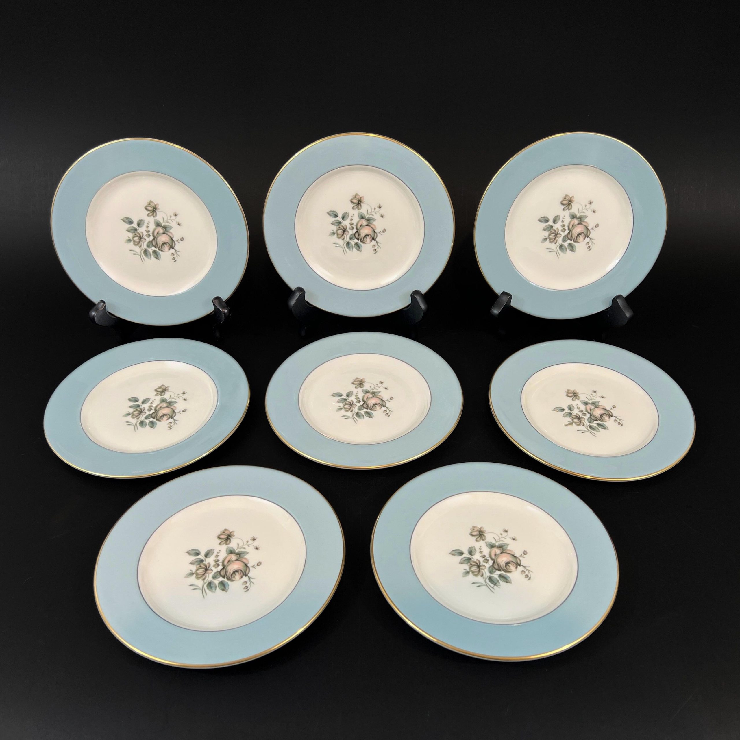Set of 8 Royal Doulton 6.5 inch Bread & Butter Plates in Rose Elegans TC1010