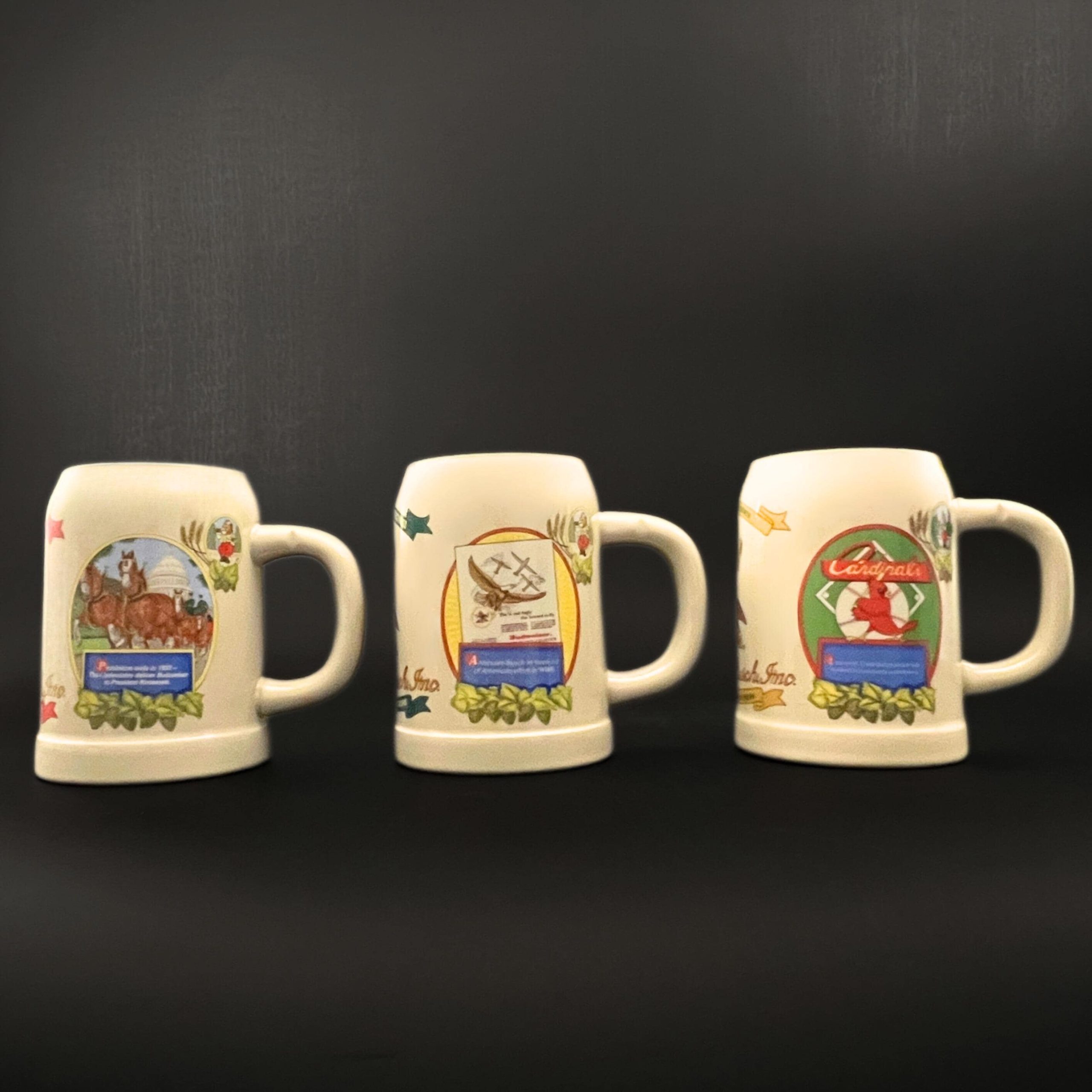 Set of 3 Vintage Anheuser Busch Beer Steins, 1988 1989 1990 Collector Series - Image 5