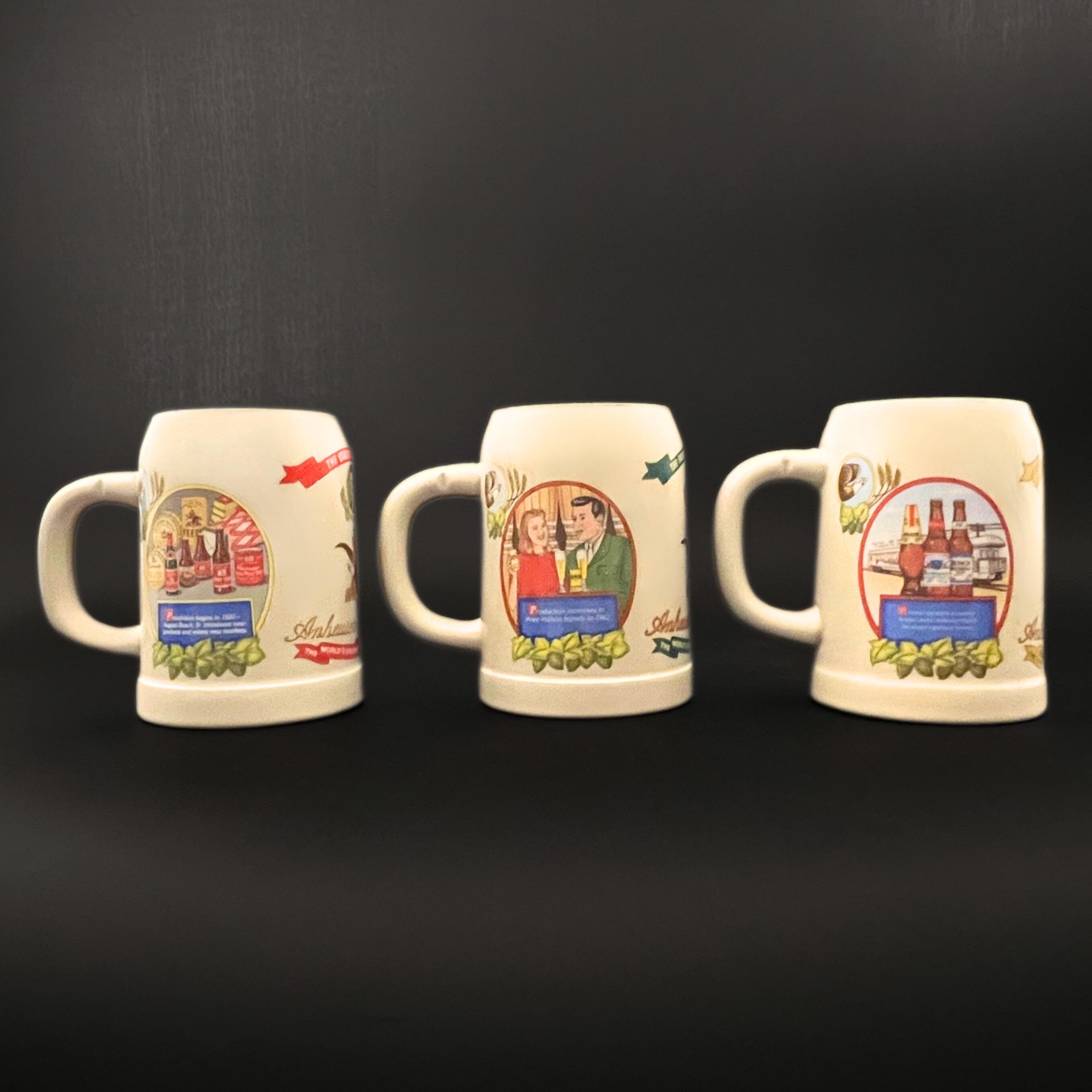 Set of 3 Vintage Anheuser Busch Beer Steins, 1988 1989 1990 Collector Series - Image 3