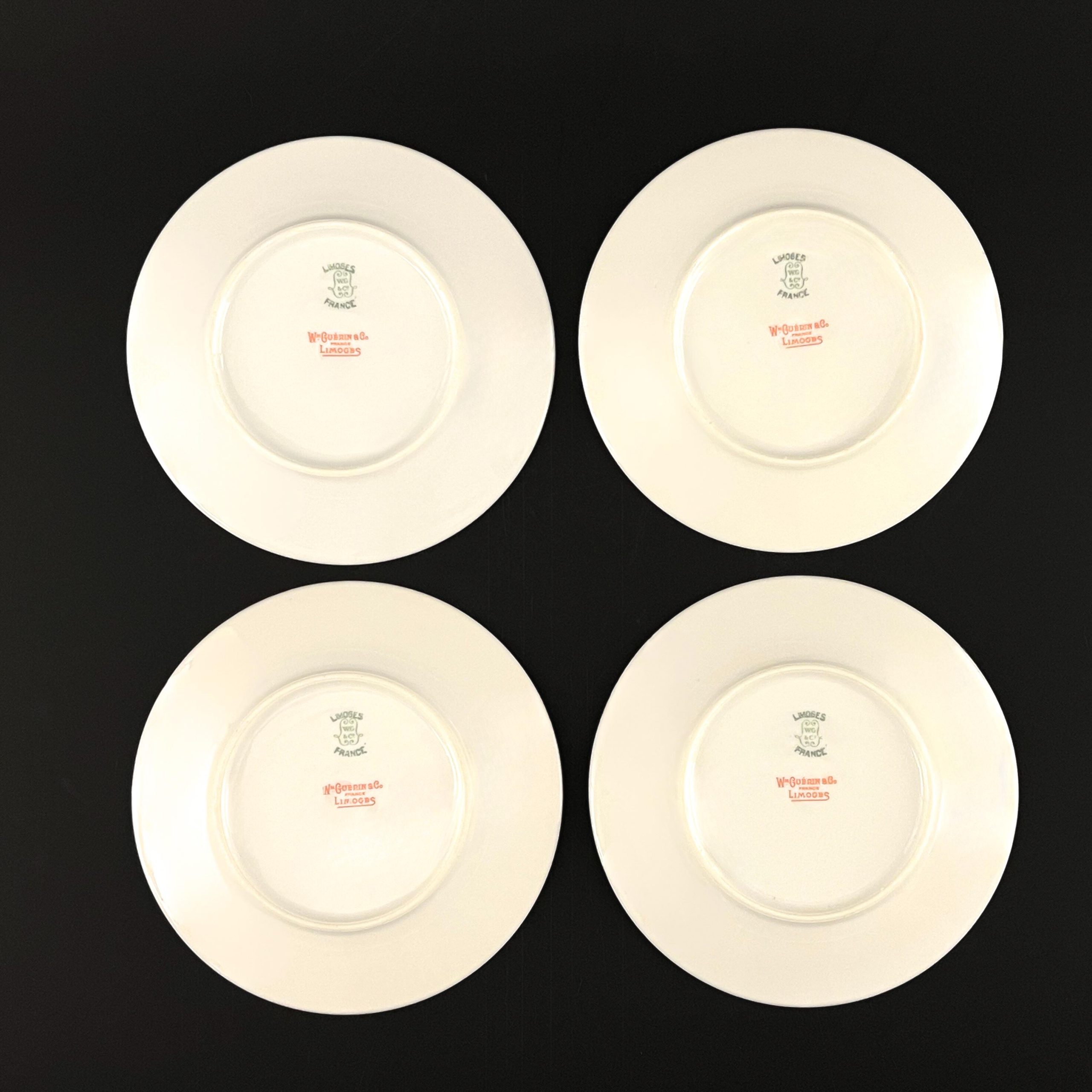Set of 4 Antique WM Guerin Limoges France Bread & Butter Plates, - Image 10