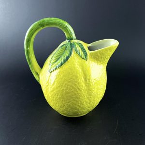 Vintage Italian Majolica Lemon Pitcher: Ceramic Fruit Jug