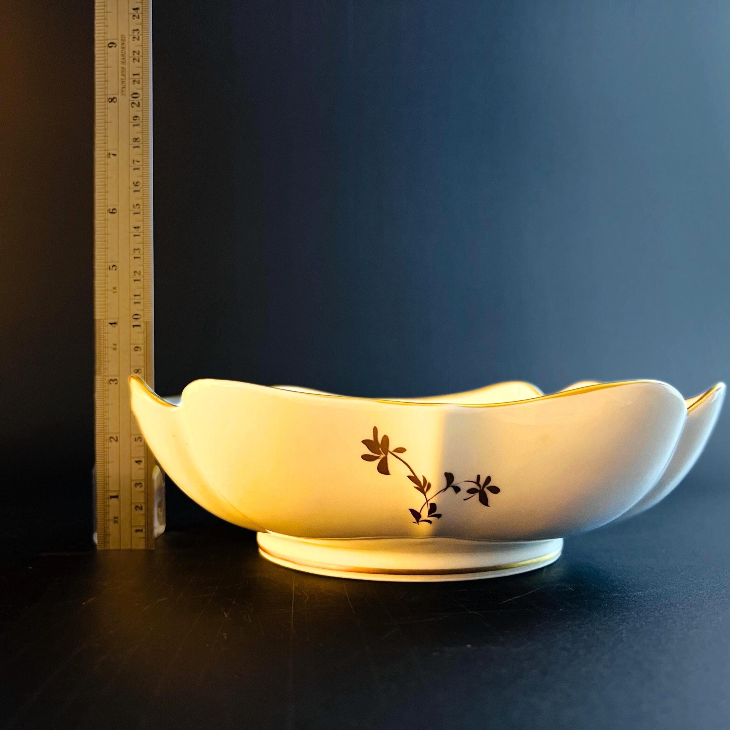 Vintage French Porcelaine de Couleuvre Decorative Bowl – Mid-Century Limoges - Image 9