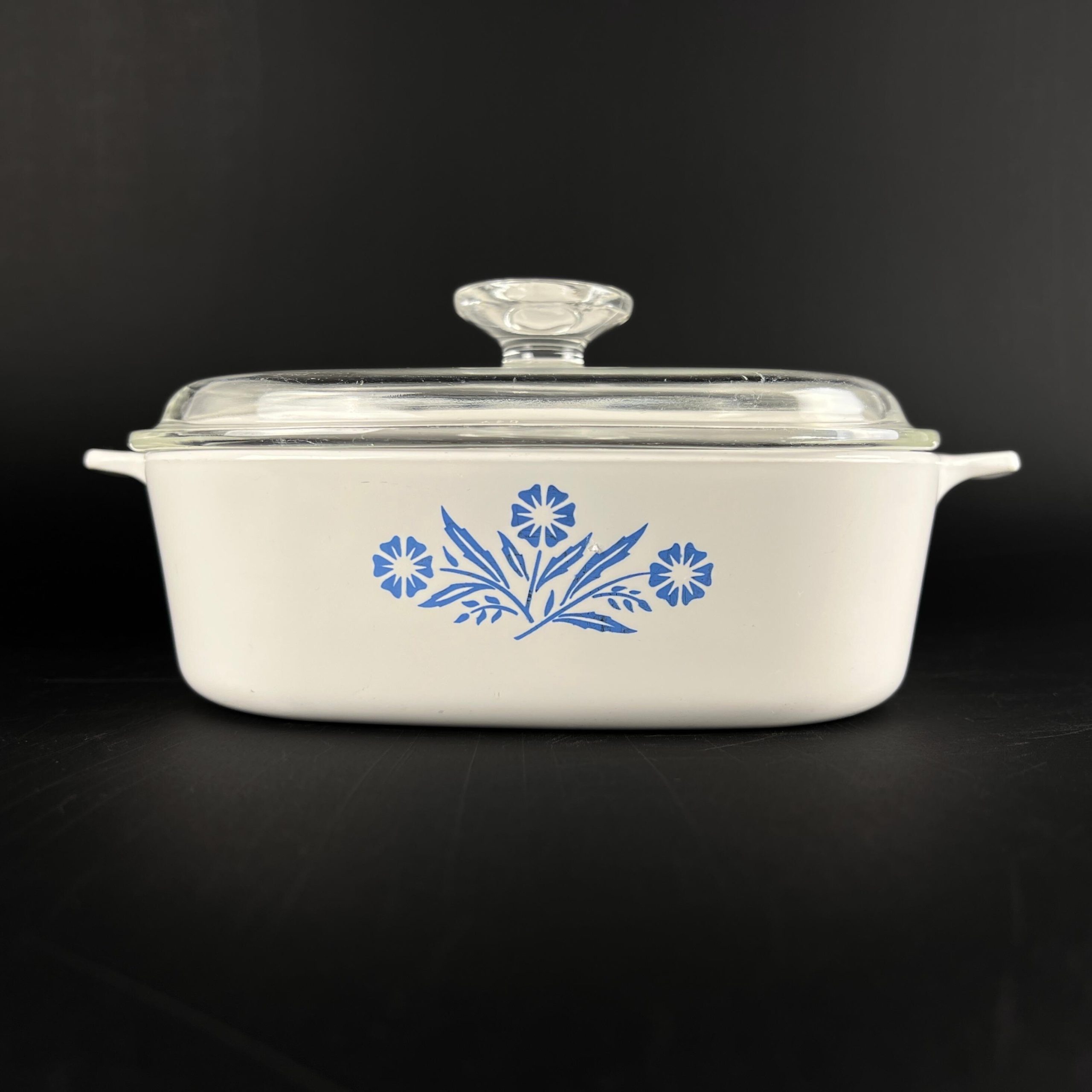 1970s Corningware Cornflower Blue 2 Quart Square Casserole Dish A-2-B and Lid A-9-C - Image 4