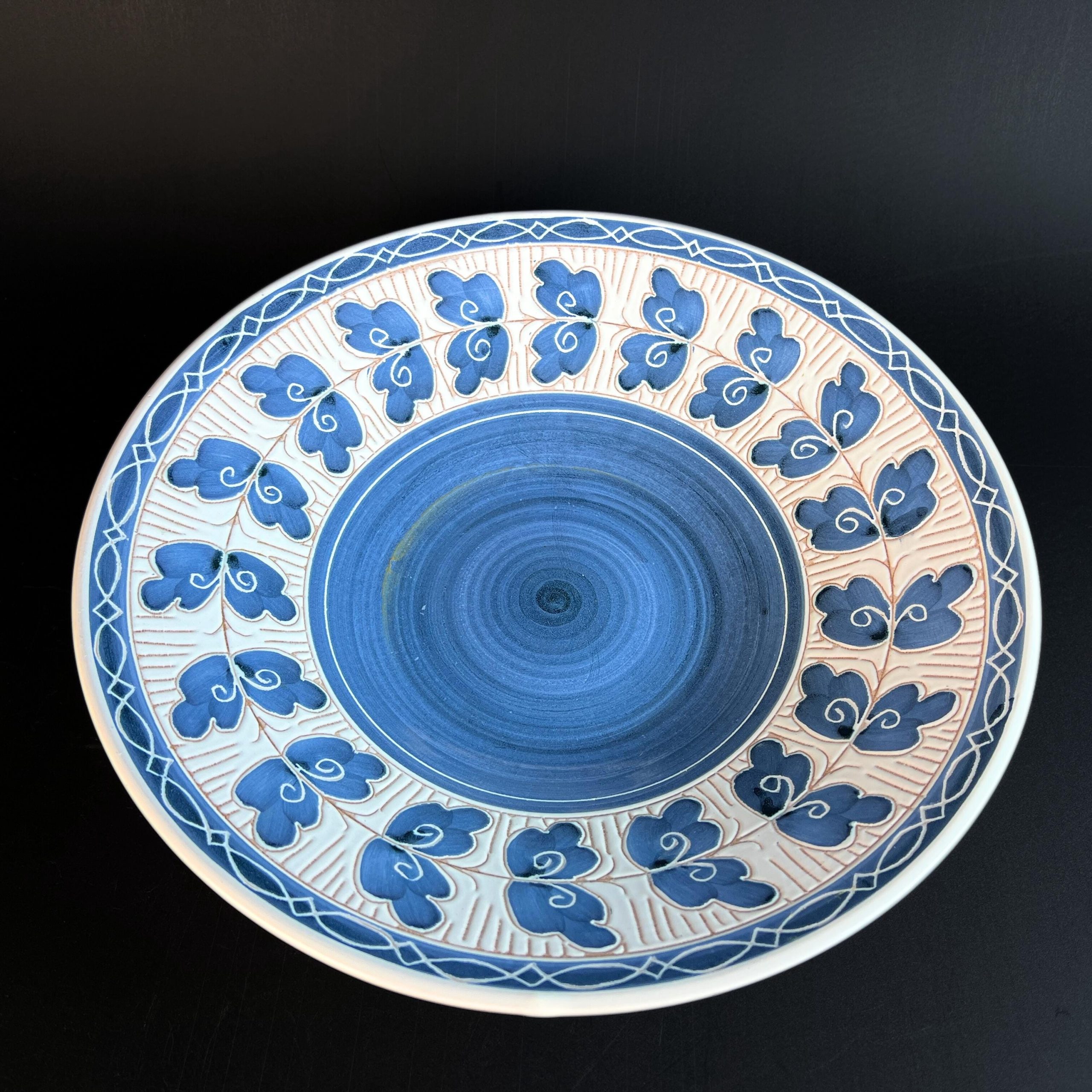 Vintage Norwegian Elle Keramikk Decorative Bowl – Norway Elle Pottery, Midcentury Folk Art