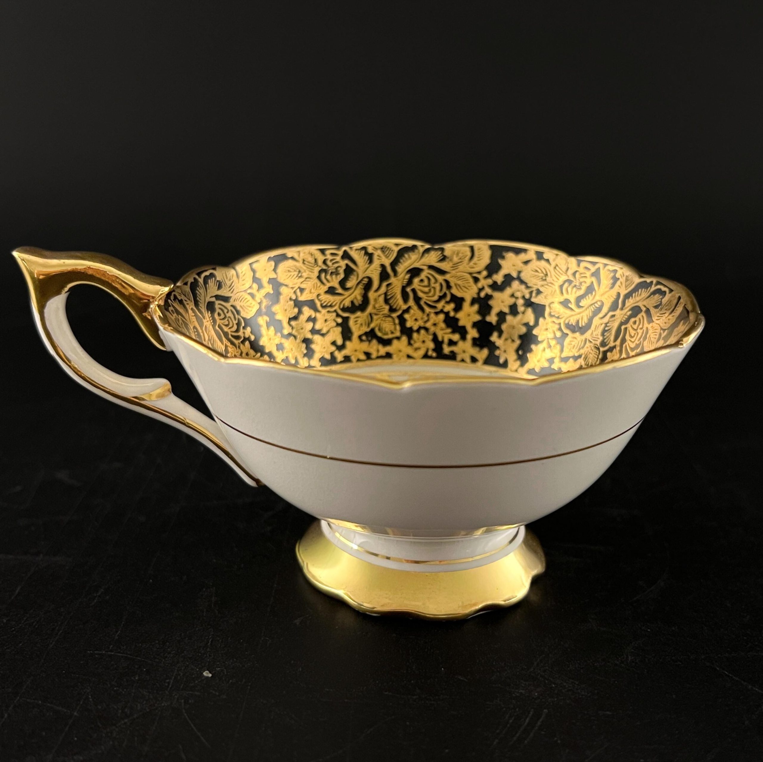 Vintage Royal Stafford Bone China Teacup & Saucer – Gold Gilded, Made in England - Image 5