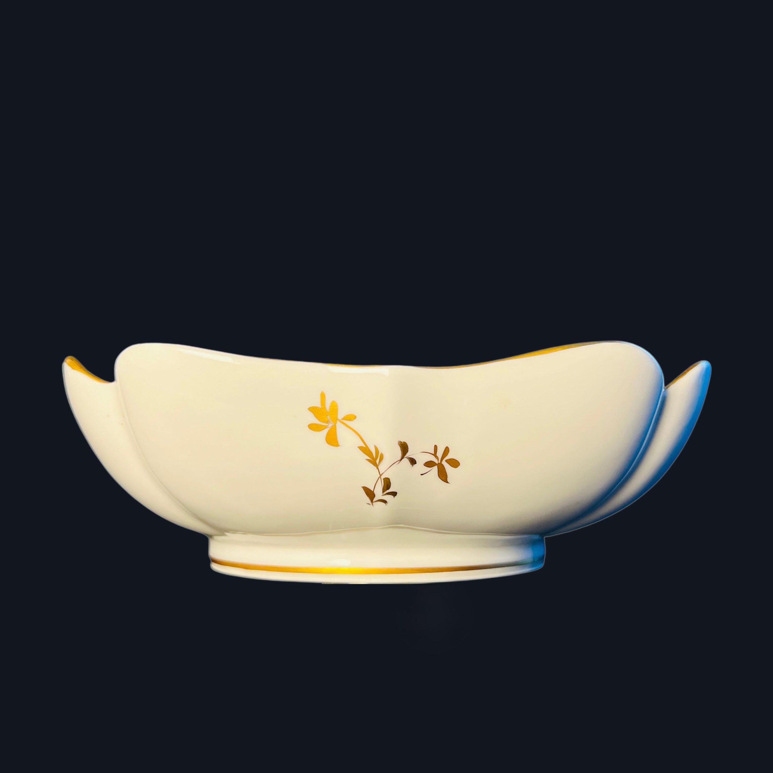 Vintage French Porcelaine de Couleuvre Decorative Bowl – Mid-Century Limoges - Image 4