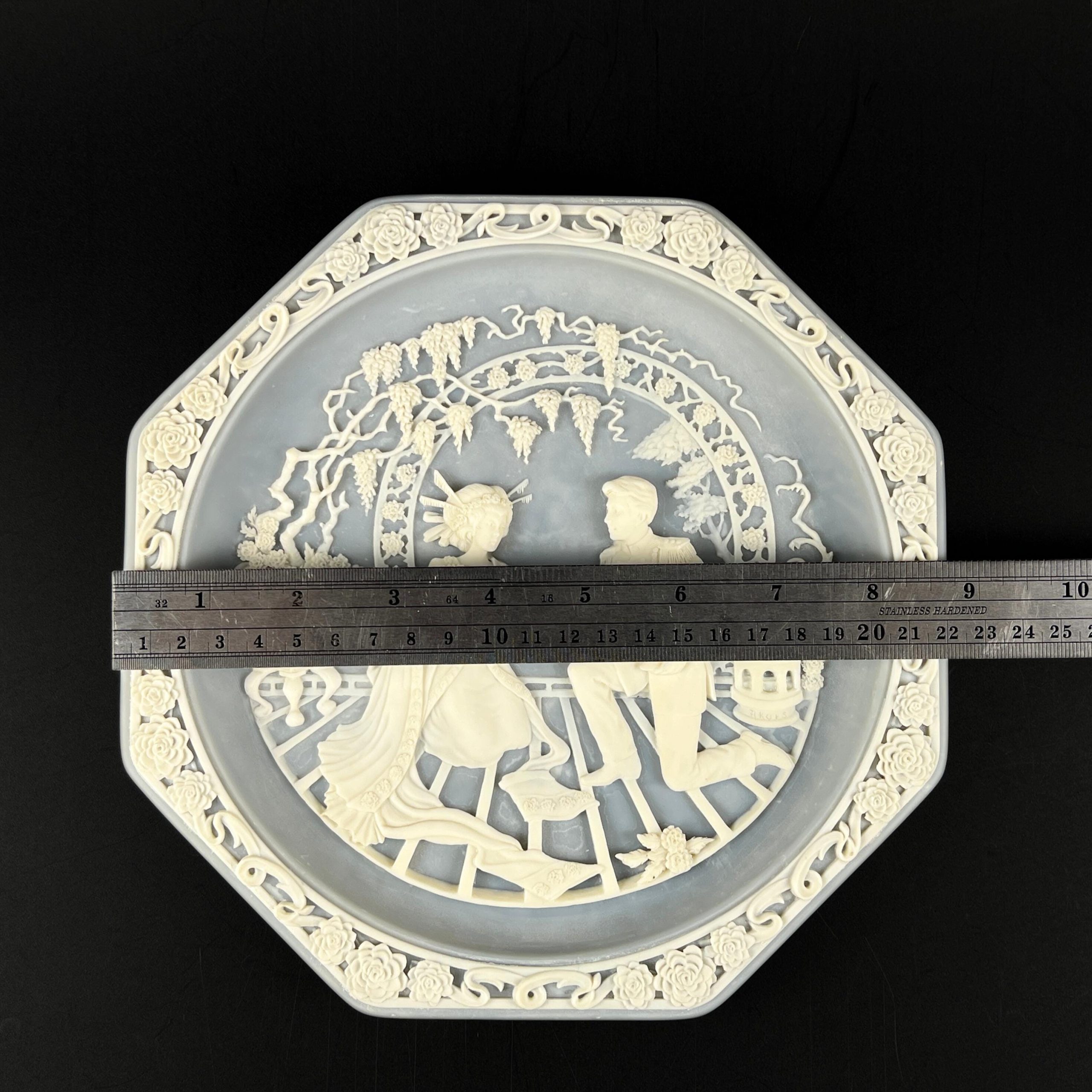 Vintage Incolay Stone Opera Plates – Madame Butterfly & Tristan and Isolde - Image 7