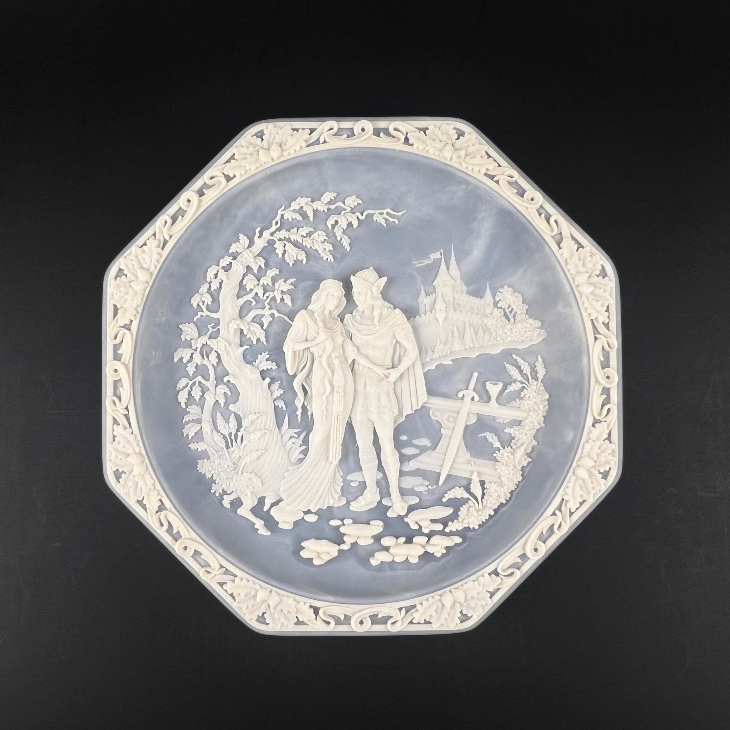 Vintage Incolay Stone Opera Plates – Madame Butterfly & Tristan and Isolde - Image 8