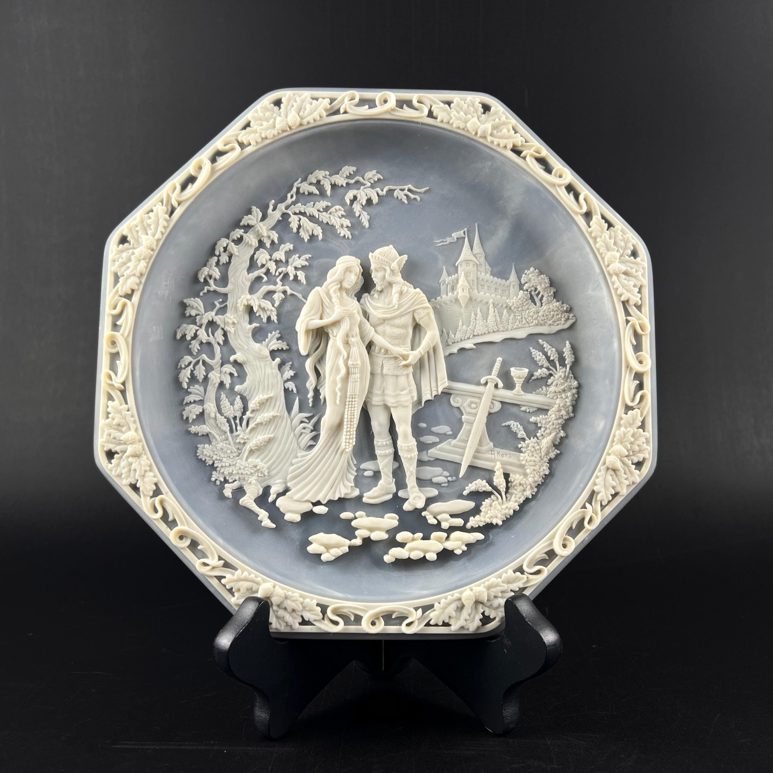 Vintage Incolay Stone Opera Plates – Madame Butterfly & Tristan and Isolde - Image 9