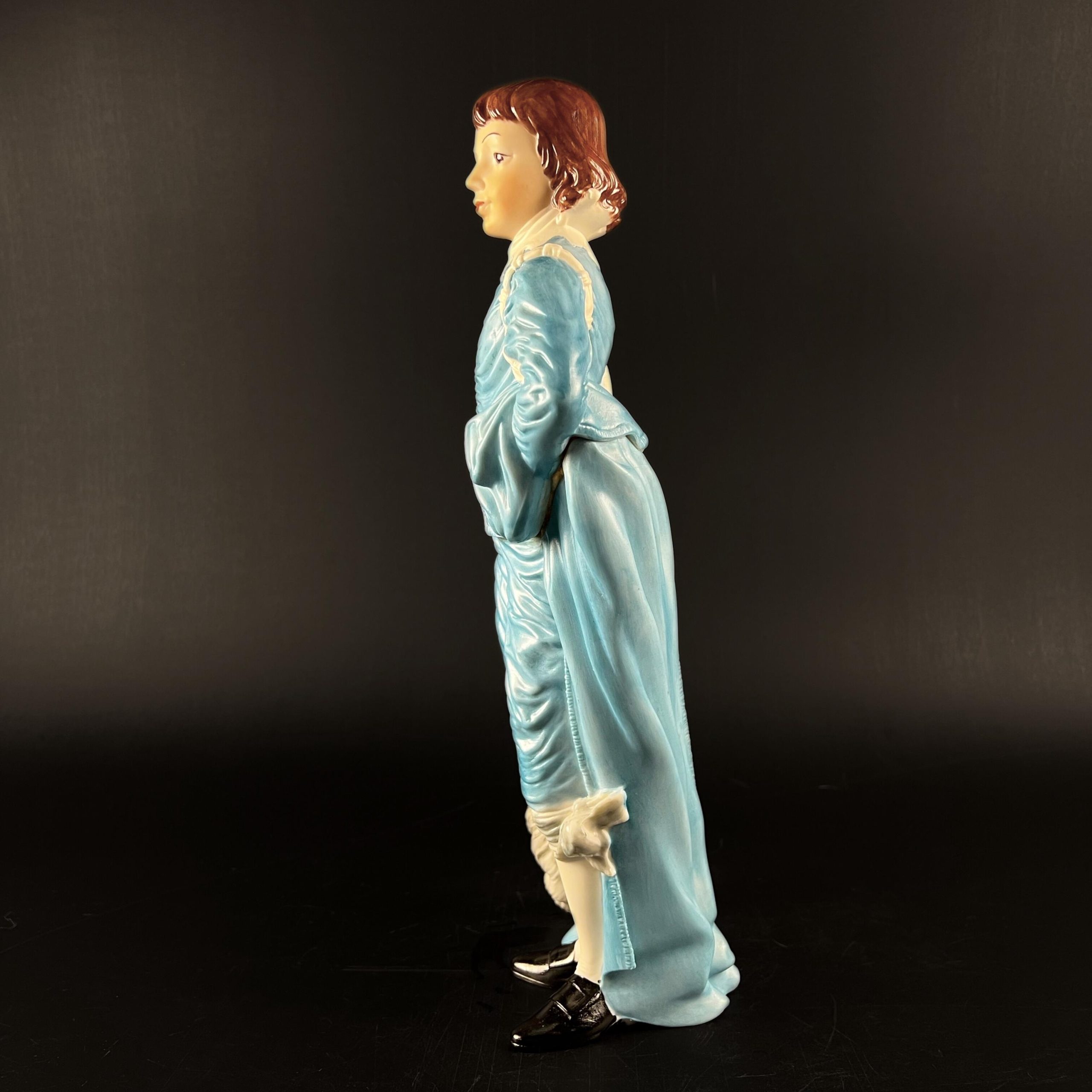 Tall Blue Boy Hand-Painted Figurine by Holland Mold - Image 5