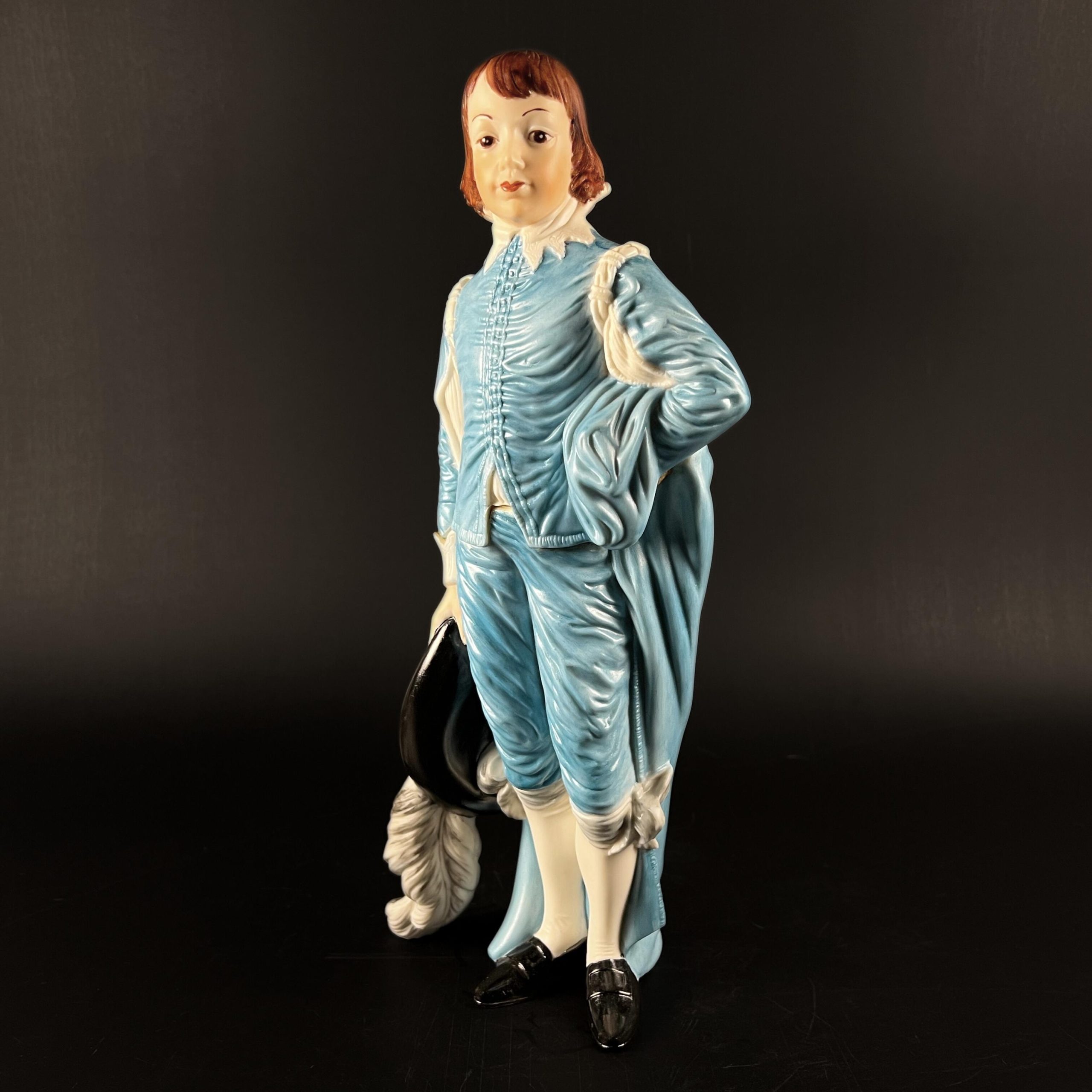 Tall Blue Boy Hand-Painted Figurine by Holland Mold - Image 6