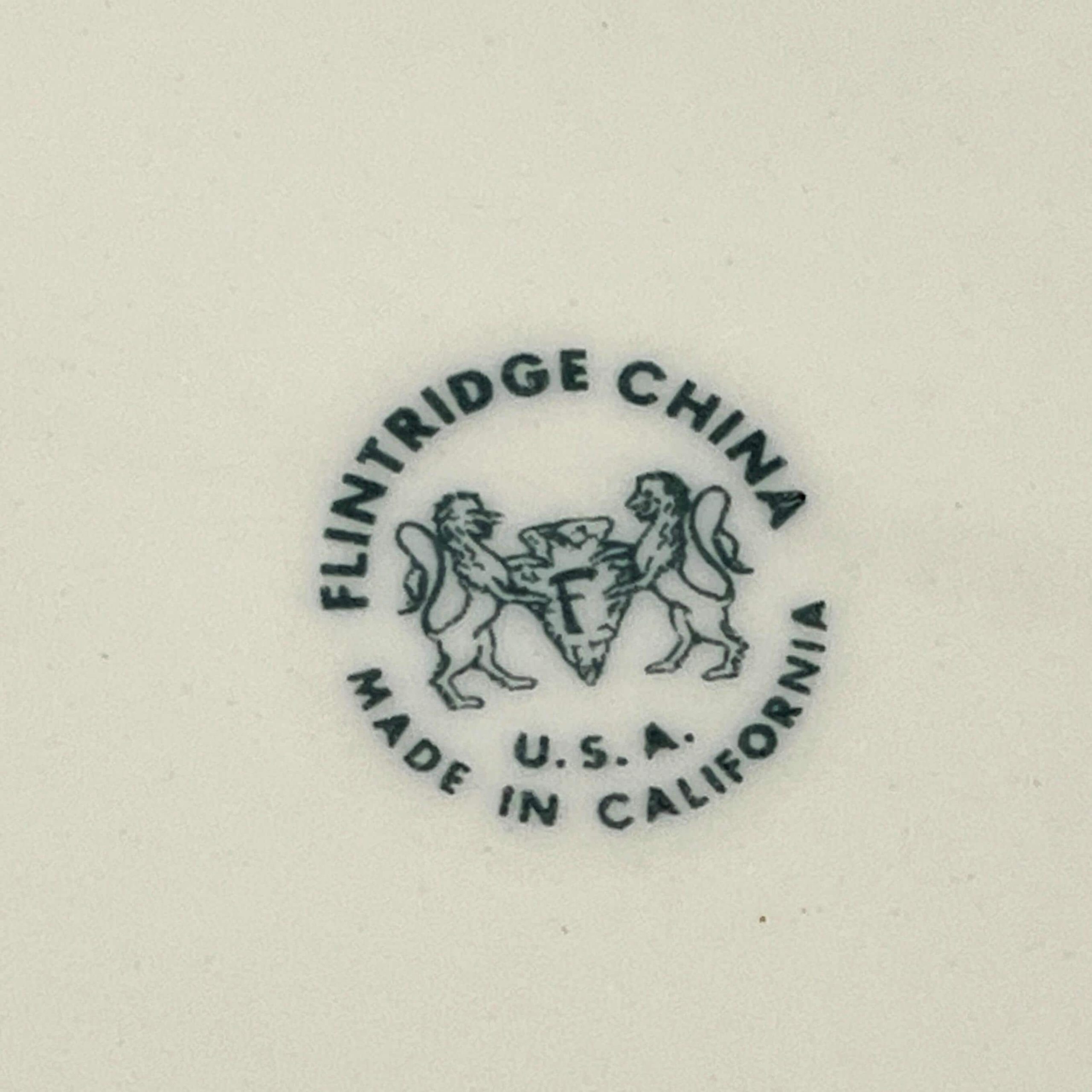 Vintage Flintridge China USA "Miramar" 14 inch Platter with Platinum Trim and Rose Center - Image 8