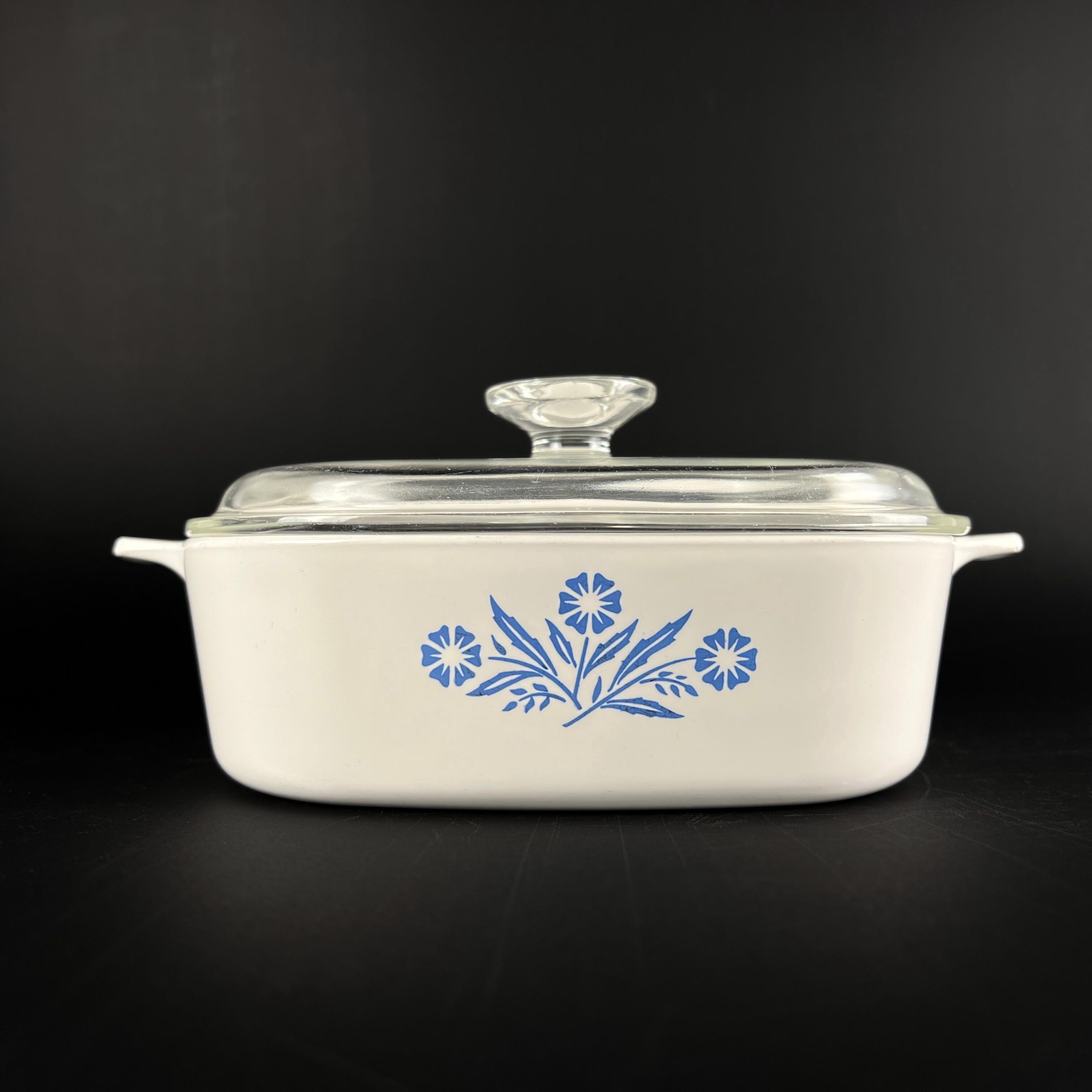 1970s Corningware Cornflower Blue 2 Quart Square Casserole Dish A-2-B and Lid A-9-C