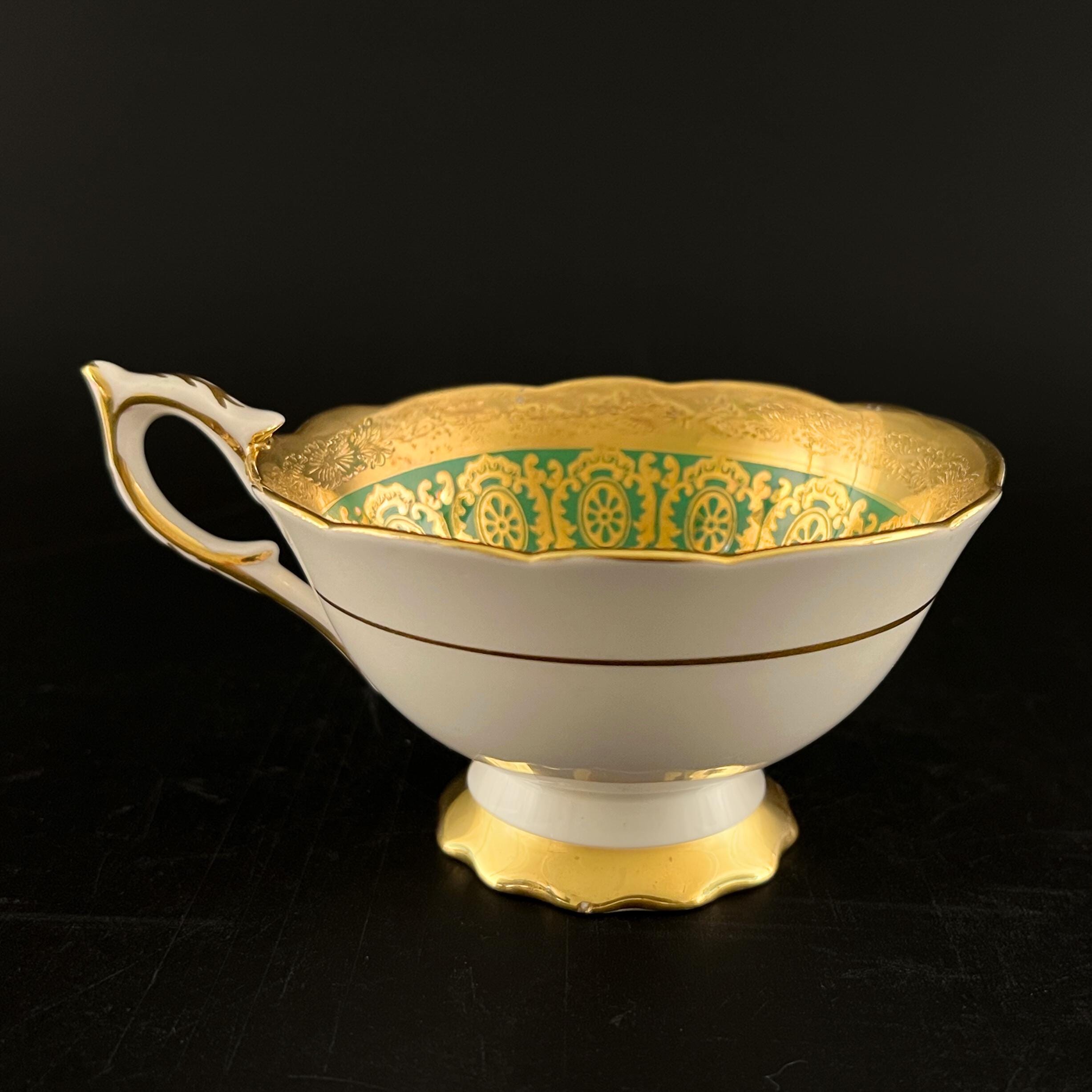 Vintage Royal Stafford Bone China Teacup & Saucer – Gold Gilded, Made in England - Image 10