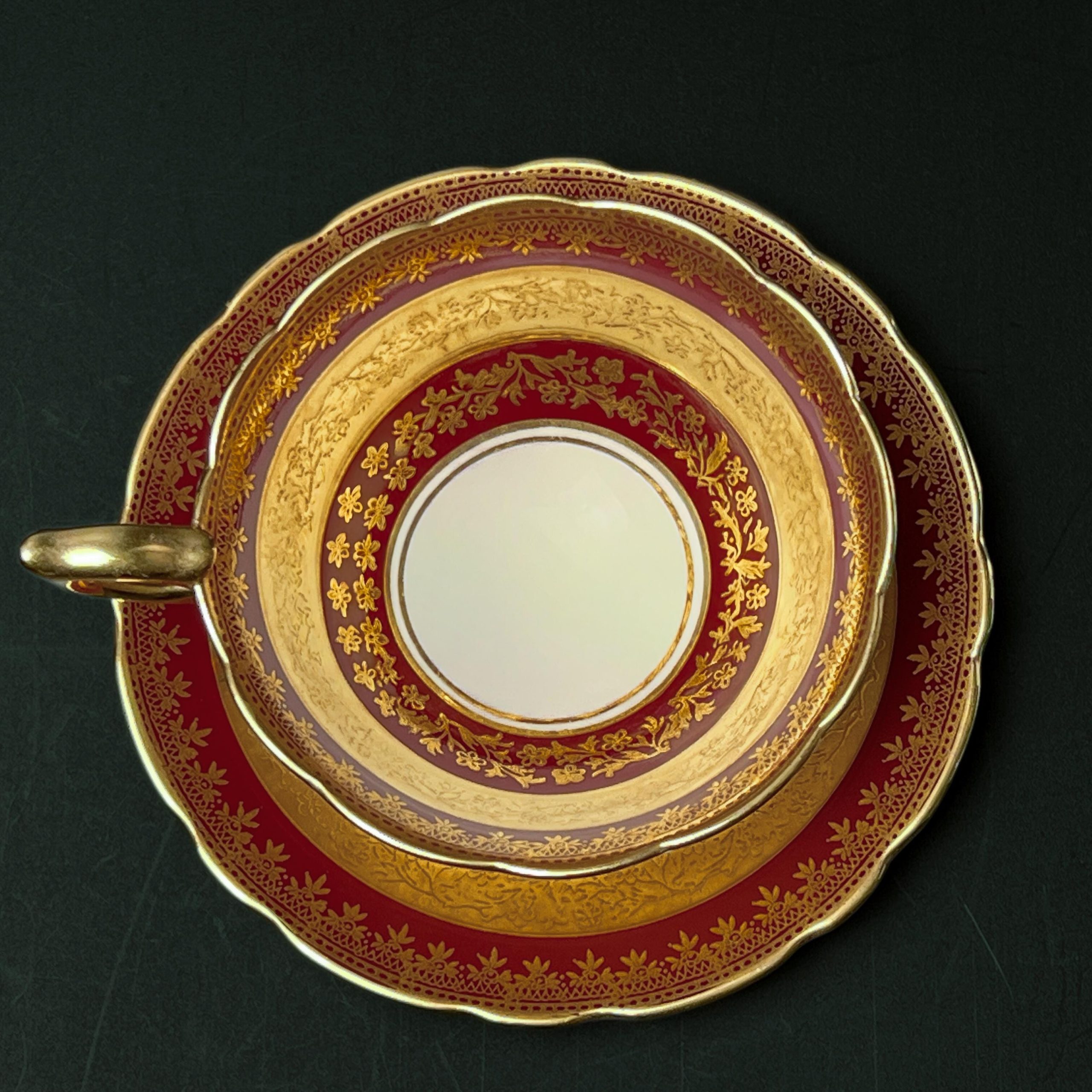 Vintage Royal Stafford Bone China Teacup & Saucer – Gold Gilded, Made in England - Image 13