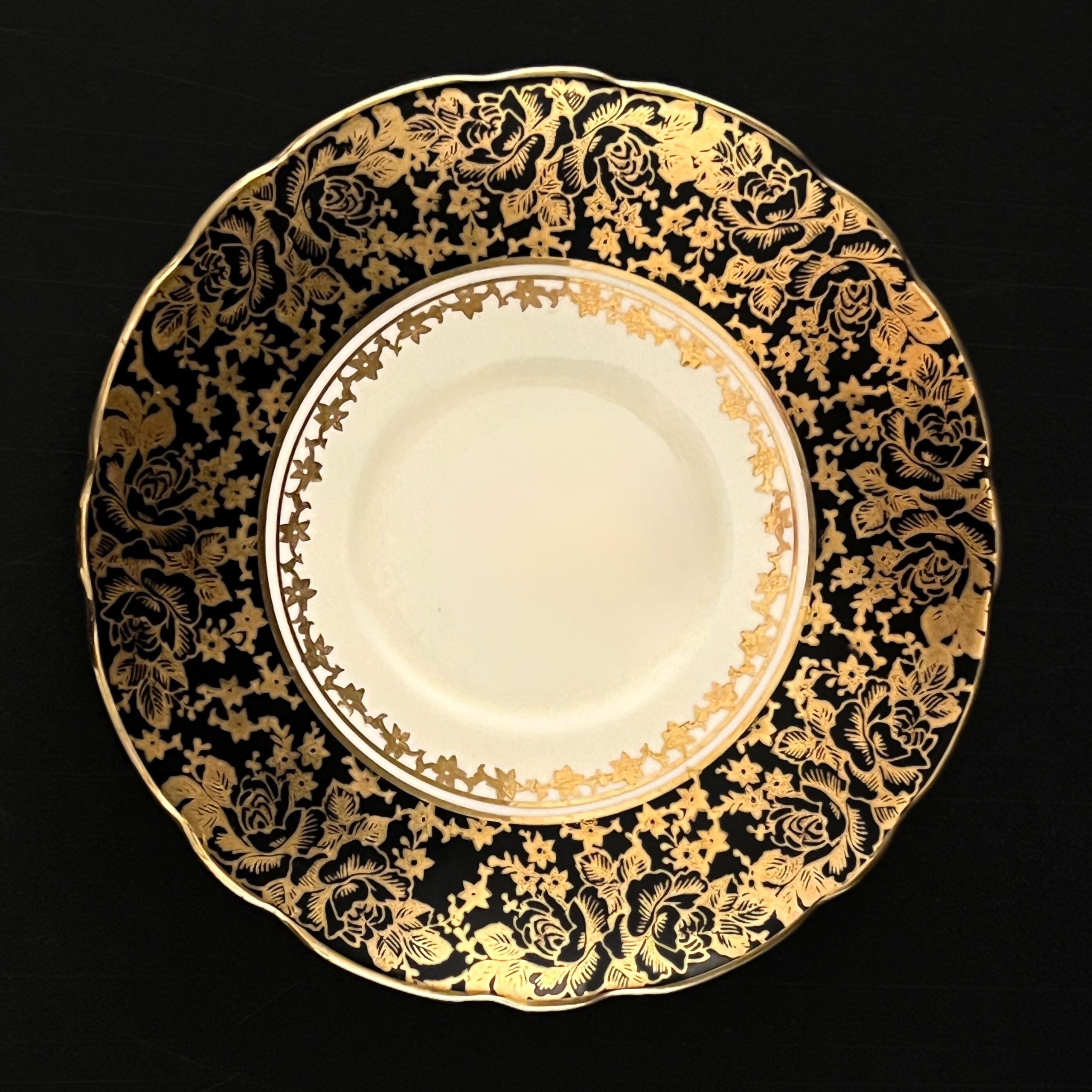 Vintage Royal Stafford Bone China Teacup & Saucer – Gold Gilded, Made in England - Image 4