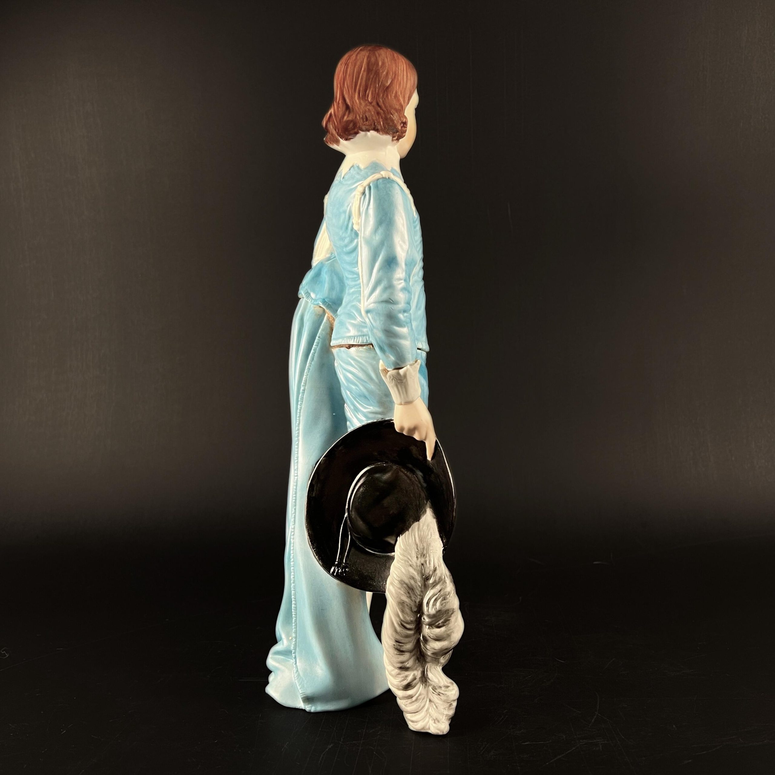 Tall Blue Boy Hand-Painted Figurine by Holland Mold - Image 3