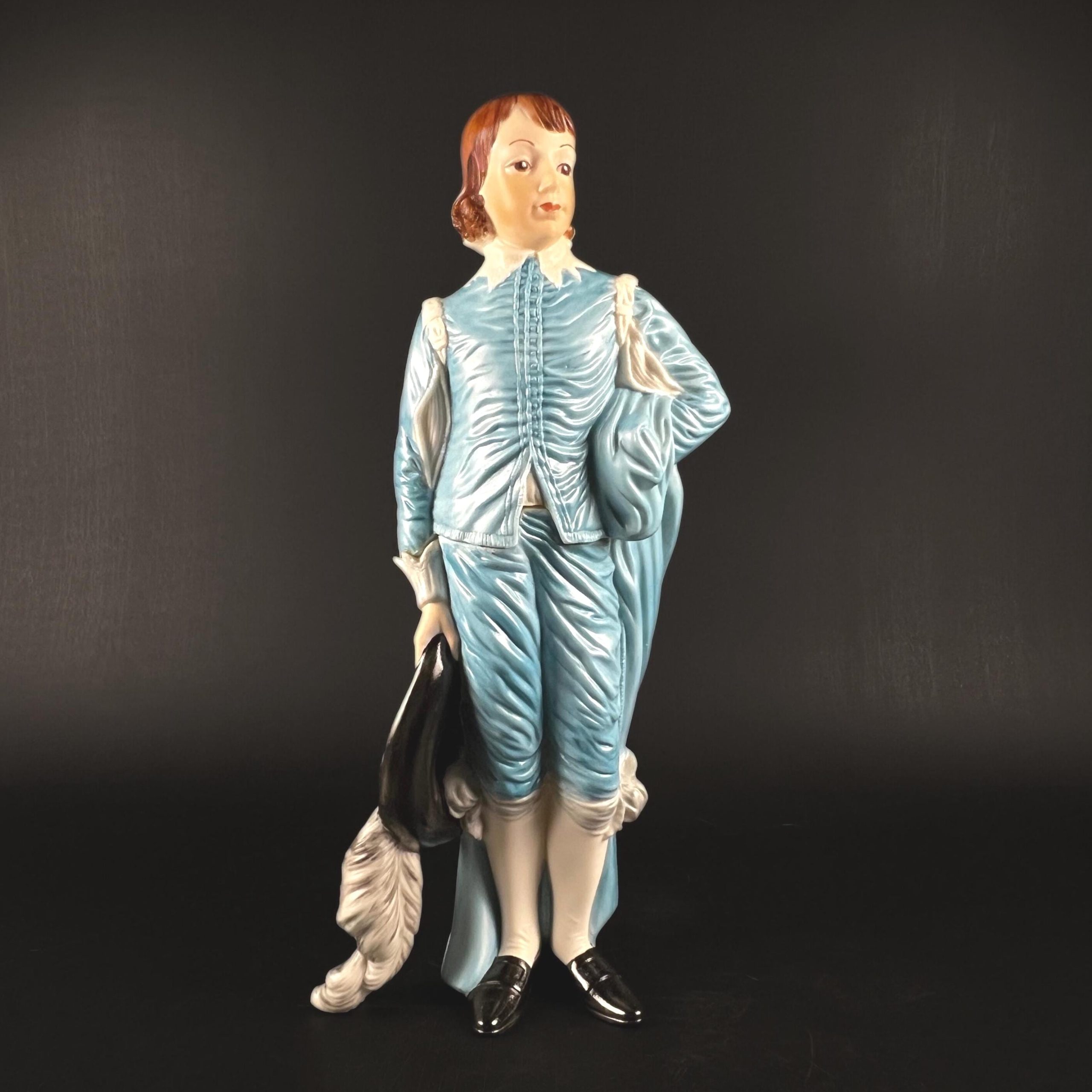 Tall Blue Boy Hand-Painted Figurine by Holland Mold