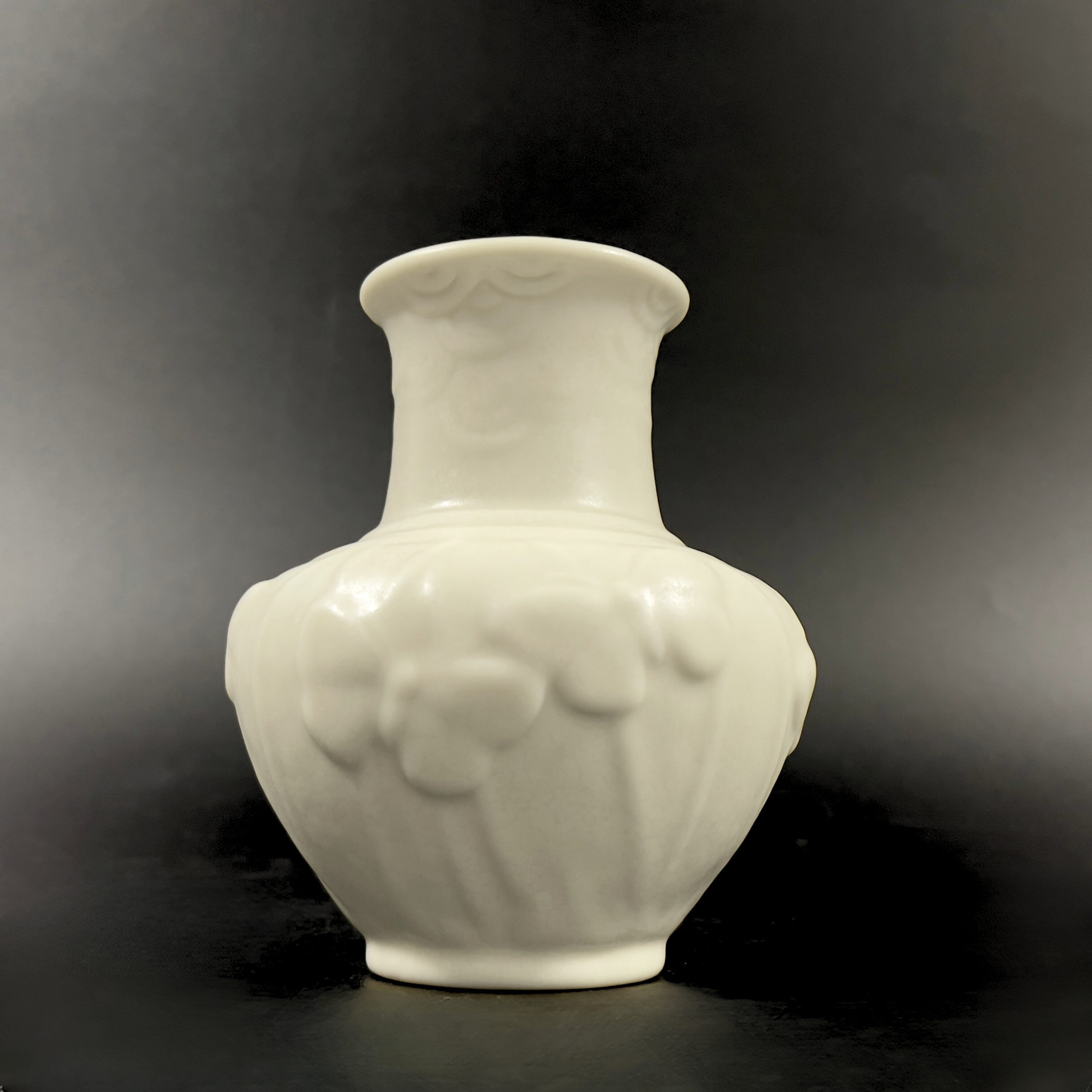 Vintage Rookwood Pottery Vase: Ivory Butterfly Floral, 1945 No. 6457 - Image 4