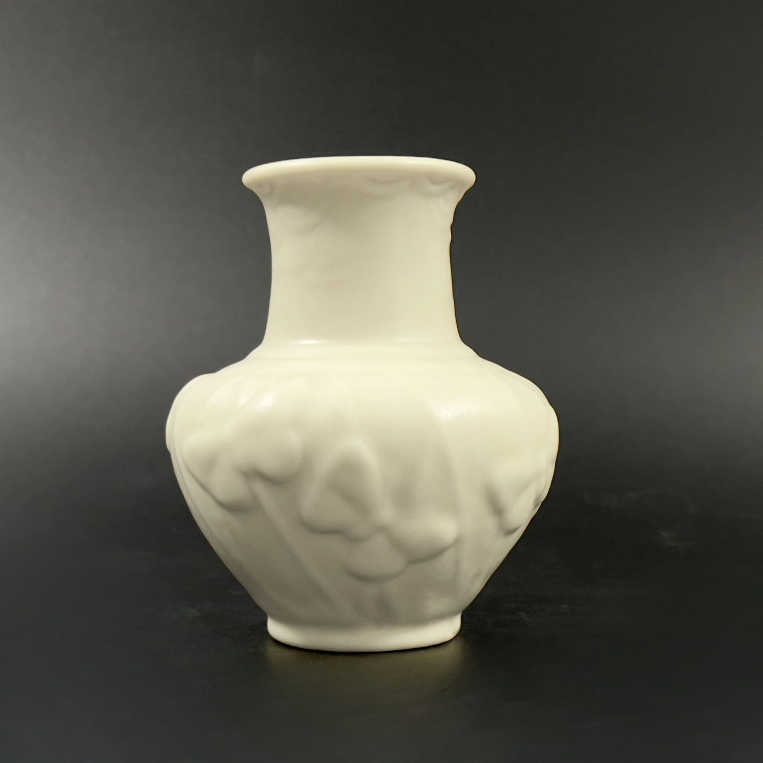 Vintage Rookwood Pottery Vase: Ivory Butterfly Floral, 1945 No. 6457 - Image 3