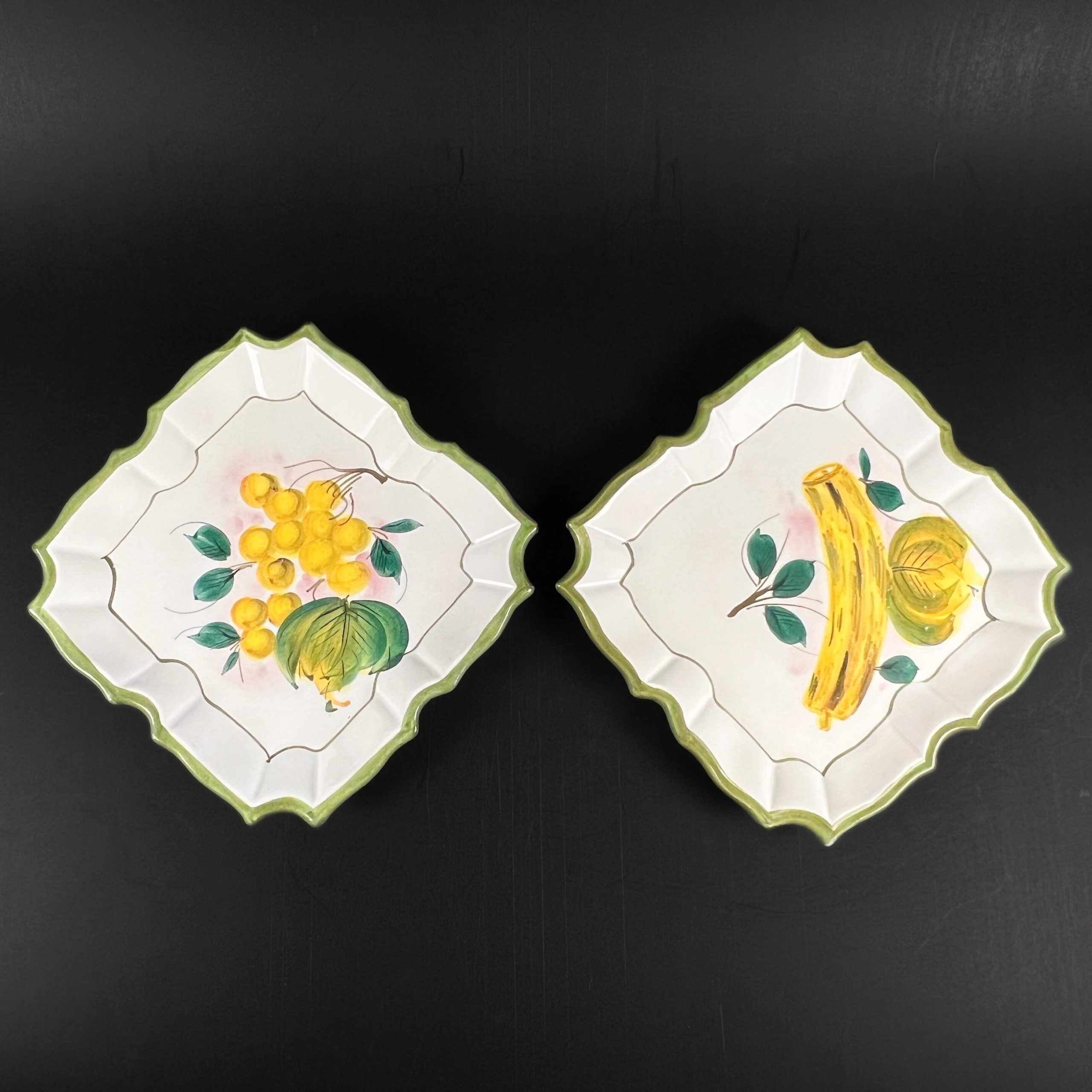 Set of Two - Vintage Hand Painted Ceramic Fruit Wall Art Plates Made in Italy - Image 6