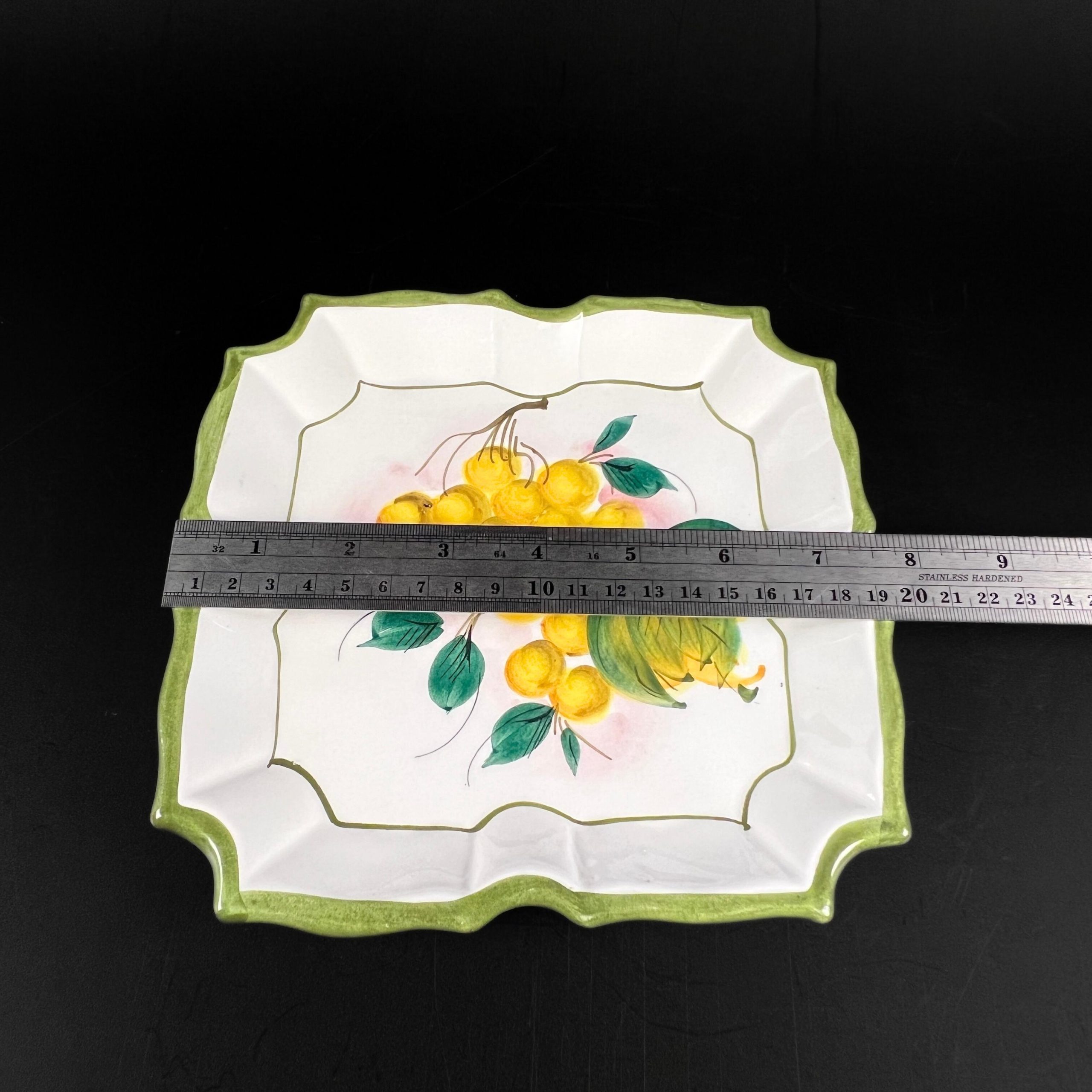 Set of Two - Vintage Hand Painted Ceramic Fruit Wall Art Plates Made in Italy - Image 9