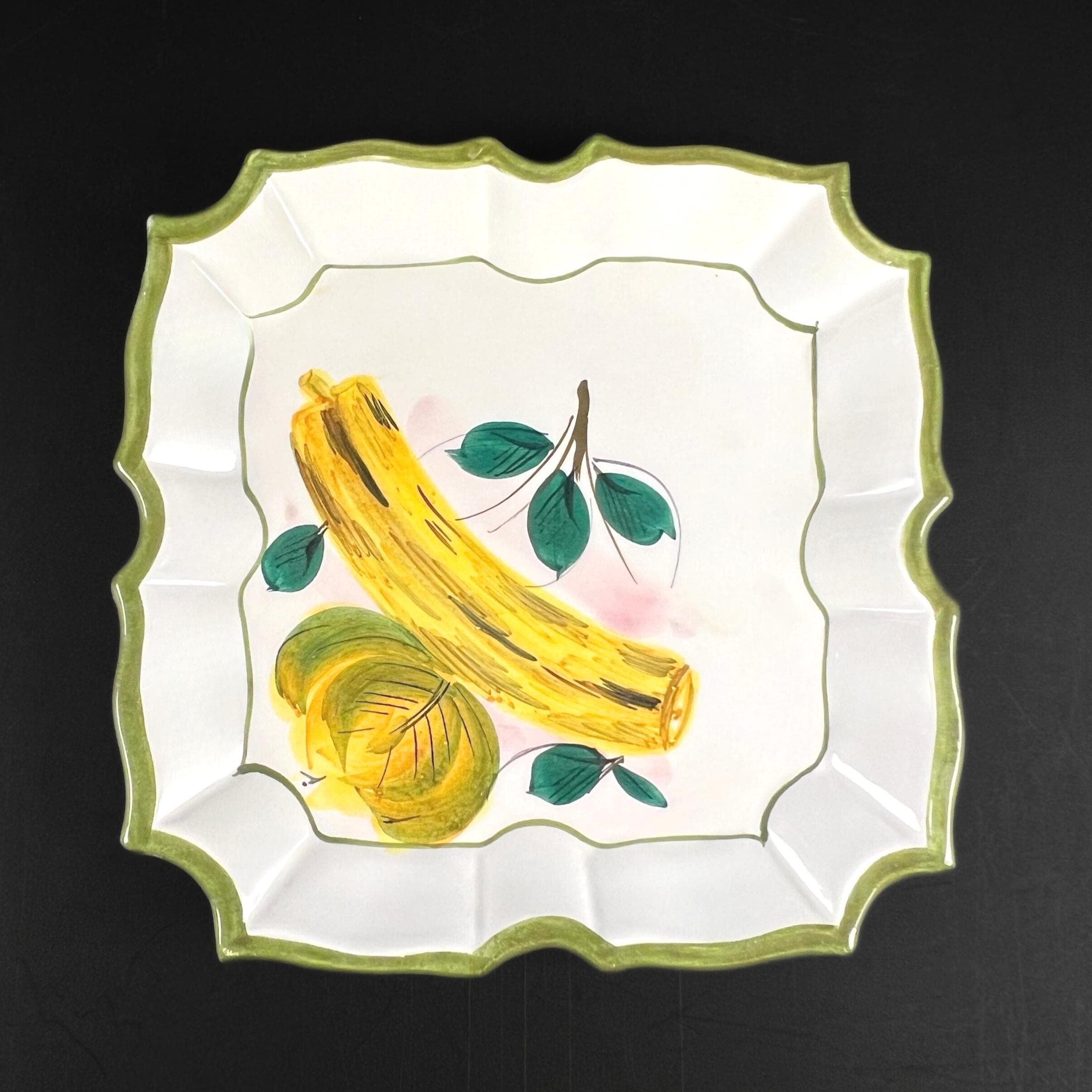 Set of Two - Vintage Hand Painted Ceramic Fruit Wall Art Plates Made in Italy - Image 4